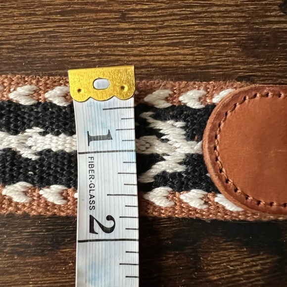 American Eagle AE Women’s Belt Medium Leather Tabs Woven Southwest Boho Preppy - Picture 7 of 8